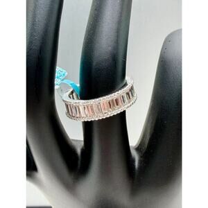 4.21 CTW Moissanite Eternity Band Ring • 925 Sterling Silver • VVS/D • Size 7 NW